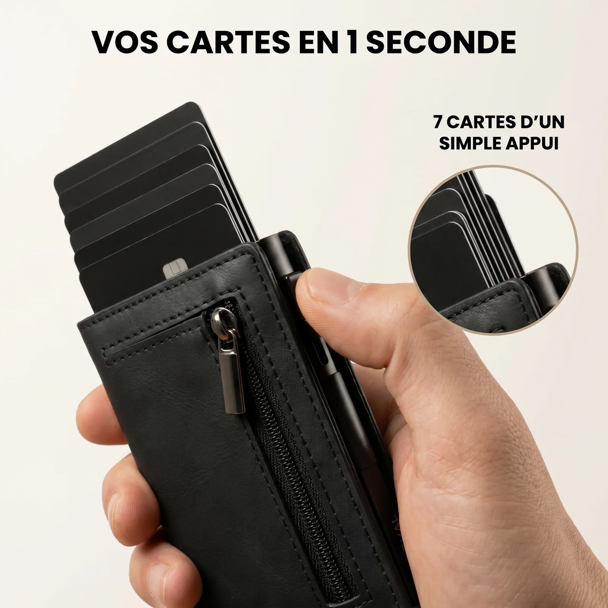 SafeWallet – Porte-cartes à éjection par le haut