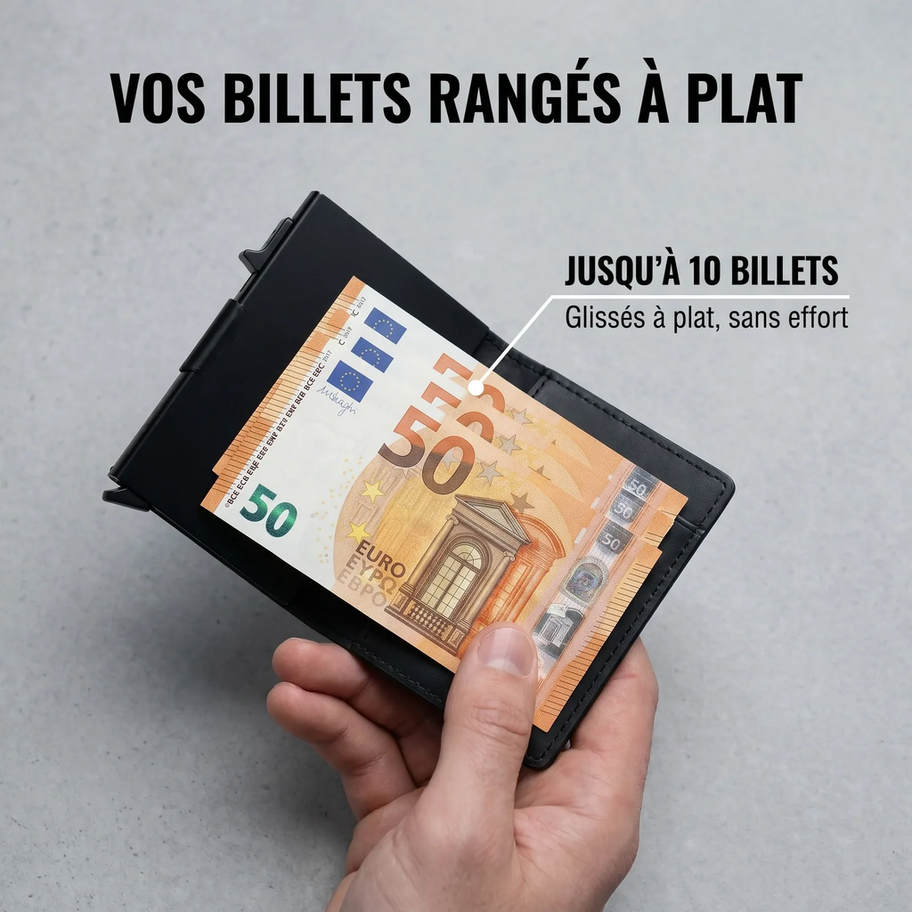 SafeWallet – Porte-cartes à éjection par le haut