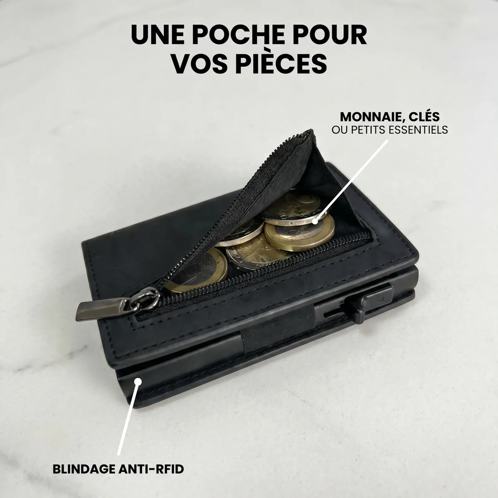 SafeWallet – Porte-cartes à éjection par le haut