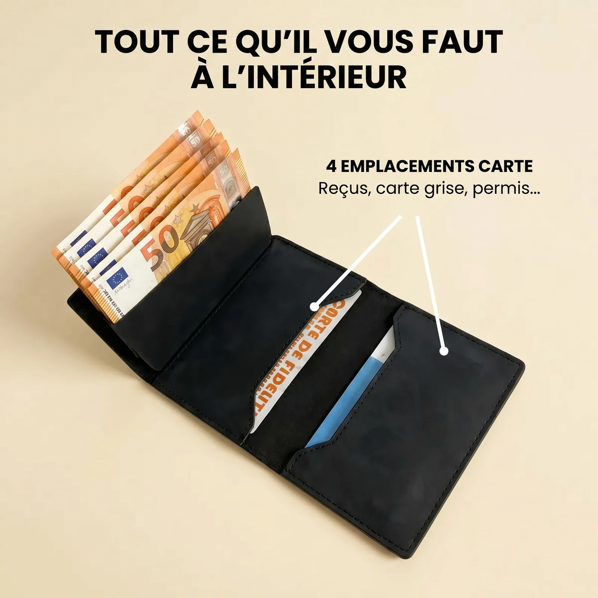 SafeWallet – Porte-cartes à éjection par le haut